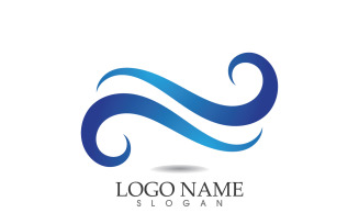 Water wave logo beach blue template design v7