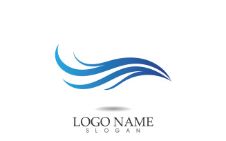Water wave logo beach blue template design v9