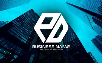 Professional Polygonal PD Letter Logo Design For Your Business - Brand Identity