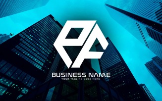 Professional Polygonal PF Letter Logo Design For Your Business - Brand Identity