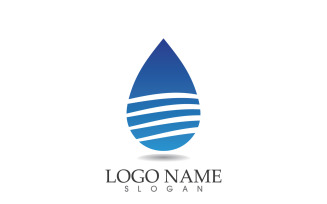 Water drop nature logo and symbol vector icon v15