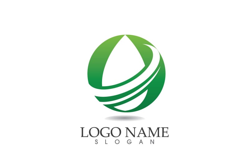 Water drop nature logo and symbol vector icon v17 Logo Template