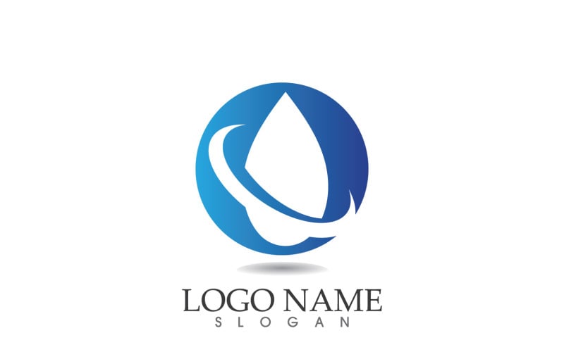Water drop nature logo and symbol vector icon v18 Logo Template
