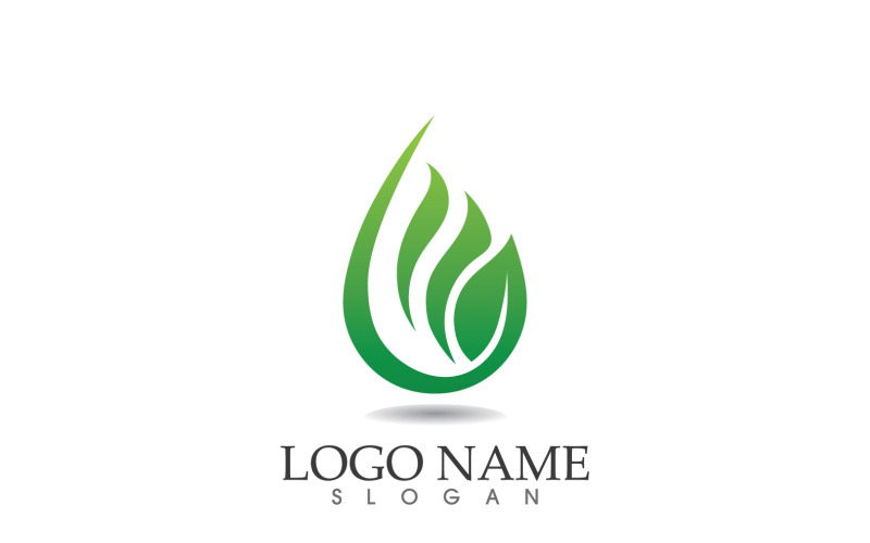 Water drop nature logo and symbol vector icon v21 Logo Template