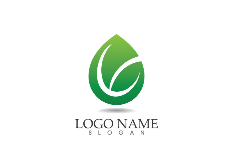 Water drop nature logo and symbol vector icon v22 Logo Template