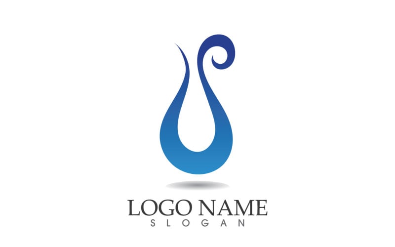 Water drop nature logo and symbol vector icon v4 Logo Template