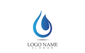 Water drop nature logo and symbol vector icon v5