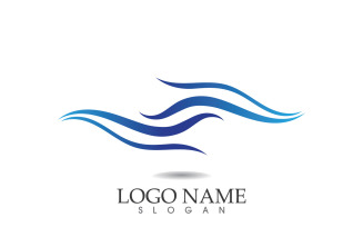 Water wave logo beach blue template design v14