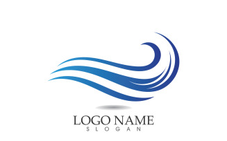 Water wave logo beach blue template design v20