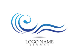 Water wave logo beach blue template design v21
