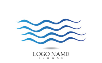 Water wave logo beach blue template design v23