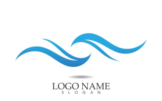 Water wave logo beach blue template design v24