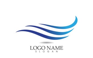 Water wave logo beach blue template design v26