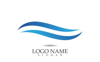 Water wave logo beach blue template design v28