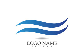 Water wave logo beach blue template design v30