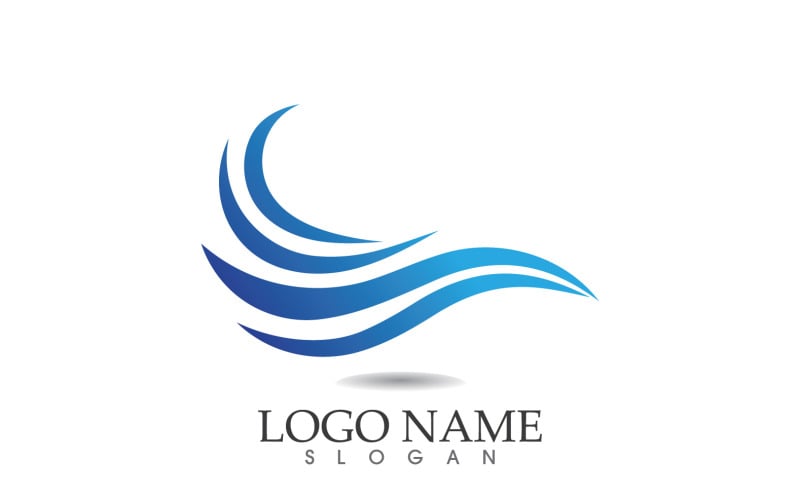 Water wave logo beach blue template design v38 Logo Template