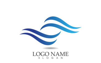 Water wave logo beach blue template design v39