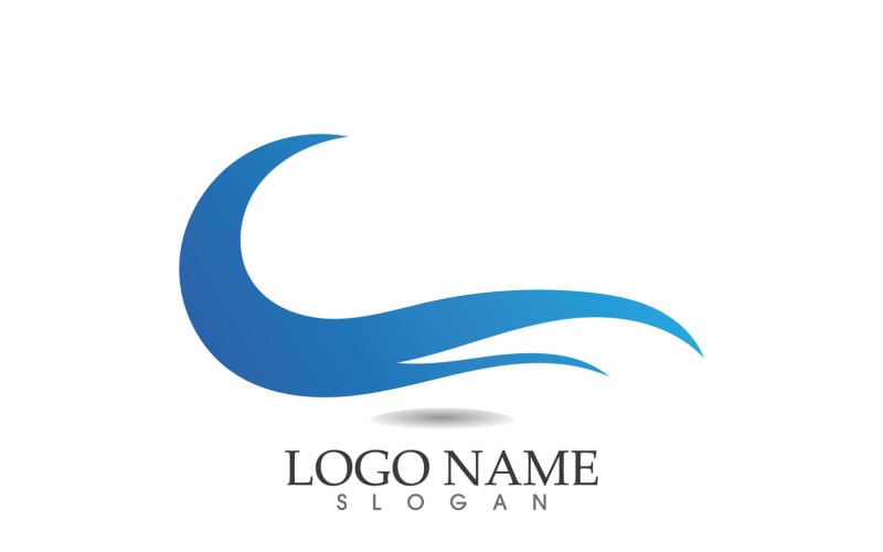 Water wave logo beach blue template design v42 Logo Template