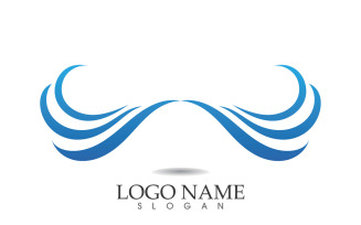 Water wave logo beach blue template design v52