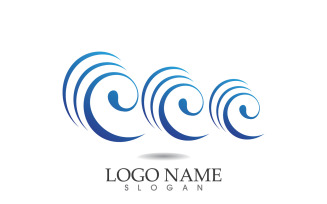 Water wave logo beach blue template design v55