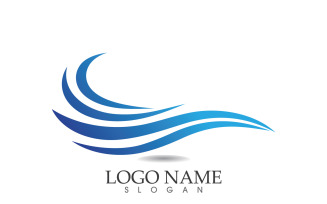 Water wave logo beach blue template design v57