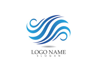 Water wave logo beach blue template design v59
