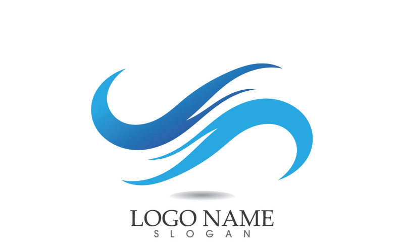 Water wave logo beach blue template design v60 Logo Template