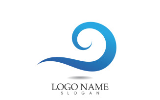 Water wave logo beach blue template design v61