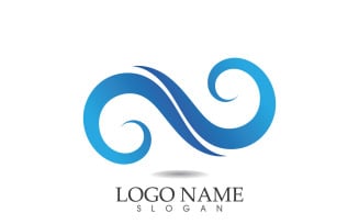 Water wave logo beach blue template design v62