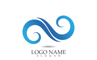 Water wave logo beach blue template design v62