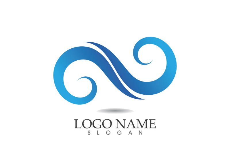 Water wave logo beach blue template design v62 Logo Template