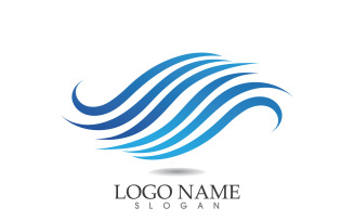 Water wave logo beach blue template design v63
