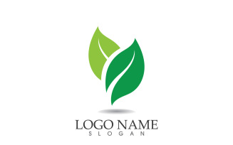 Green eco leaf nature fresh logo vector v10