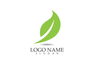 Green eco leaf nature fresh logo vector v13