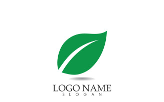 Green eco leaf nature fresh logo vector v15