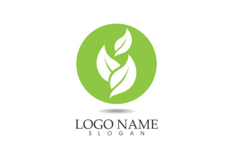 Green eco leaf nature fresh logo vector v22