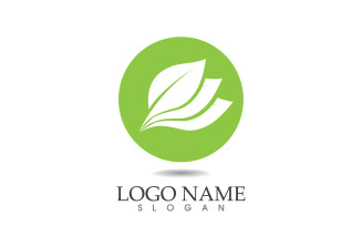 Green eco leaf nature fresh logo vector v23