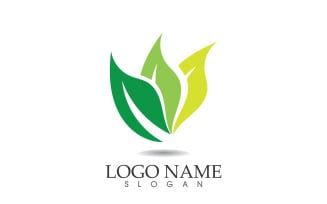 Green eco leaf nature fresh logo vector v2