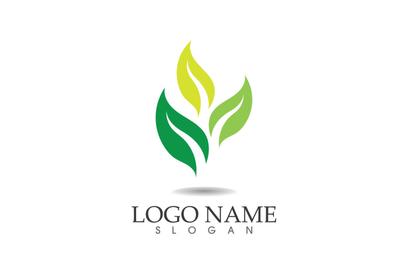 Green eco leaf nature fresh logo vector v3 Logo Template