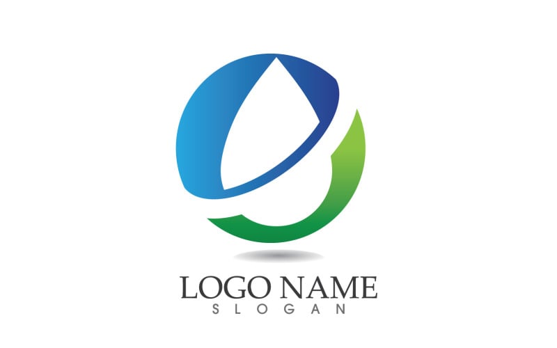 Water drop nature logo and symbol vector icon v25 Logo Template
