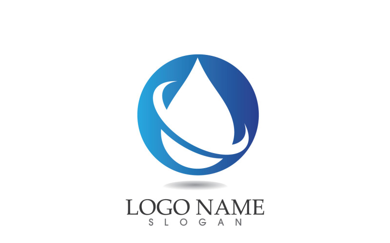 Water drop nature logo and symbol vector icon v33 Logo Template