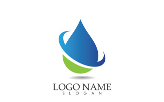 Water drop nature logo and symbol vector icon v34
