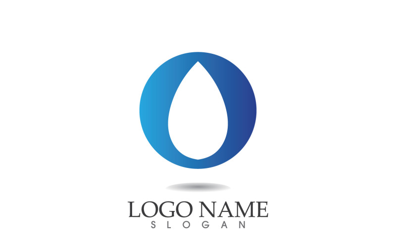 Water drop nature logo and symbol vector icon v45 Logo Template