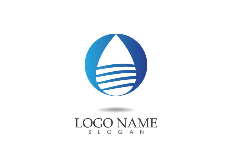 Water drop nature logo and symbol vector icon v46 Logo Template