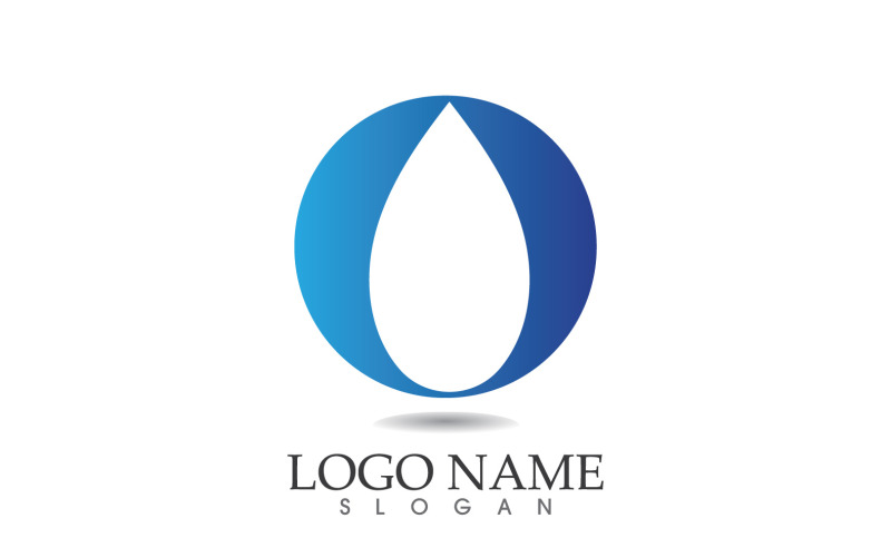 Water drop nature logo and symbol vector icon v48 Logo Template