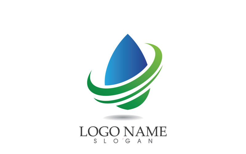 Water drop nature logo and symbol vector icon v49 Logo Template