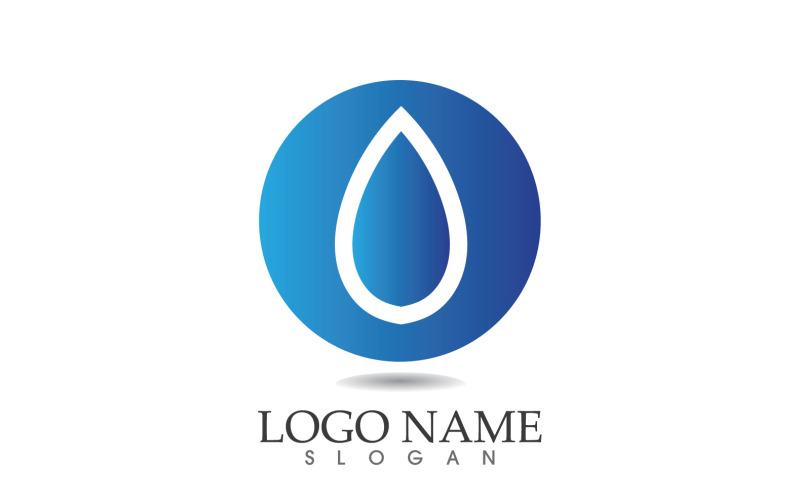 Water drop nature logo and symbol vector icon v52 Logo Template