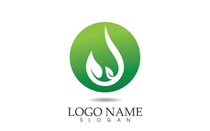 Water drop nature logo and symbol vector icon v56 Logo Template