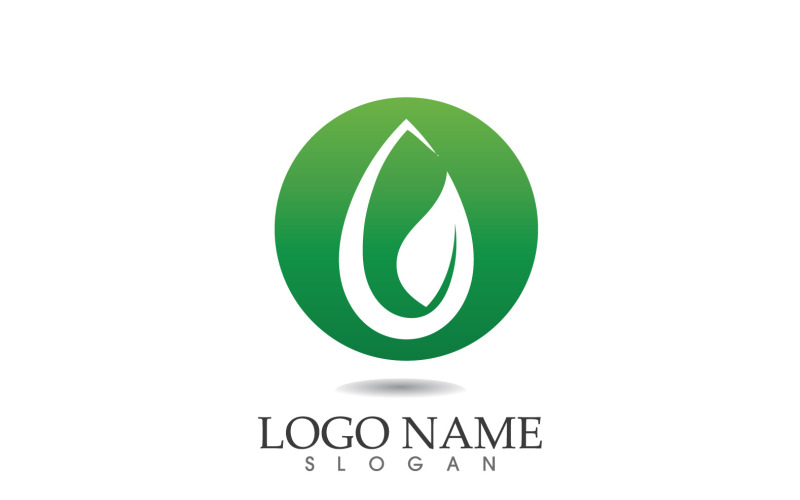Water drop nature logo and symbol vector icon v57 Logo Template