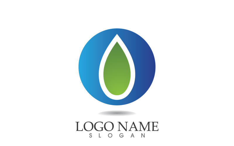 Water drop nature logo and symbol vector icon v58 Logo Template